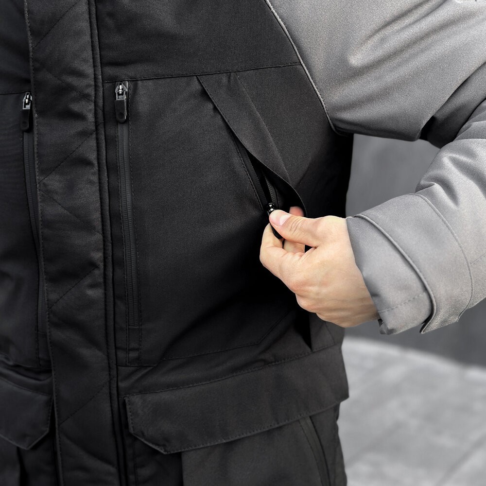 Парка чоловіча зимова з капюшоном Pobedov Seniora Udacha Gray