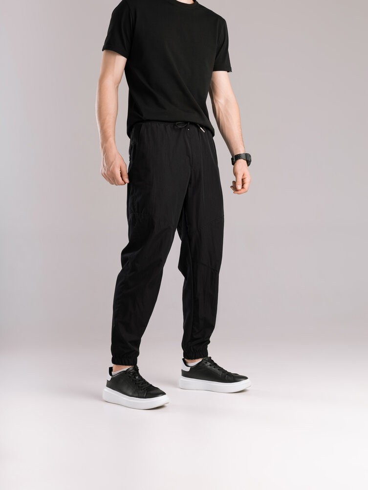 Плащові джогери з кишенями для чоловіків. Літні чорні джогери легкі чоловічі Pobedov Yoxo, укр, укр