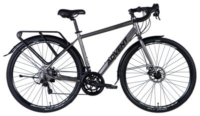 Велосипед AL 28" Dorozhnik ADVENT рама- " з багажником задн St з крилом Pl 2024 (сірий металік)