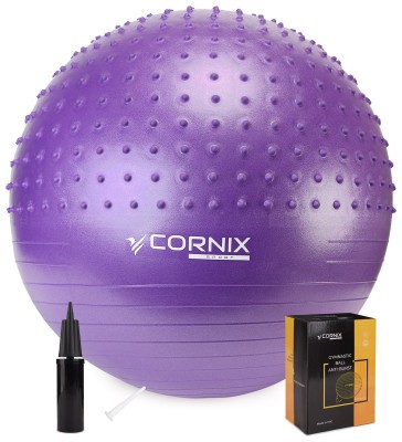 М'яч для фітнесу (фітбол) Cornix 55 см напівмасажний Anti-Burst XR-0460 Violet