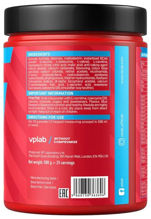 FitActive Isotonic Drink - 500g Blue Raspberry