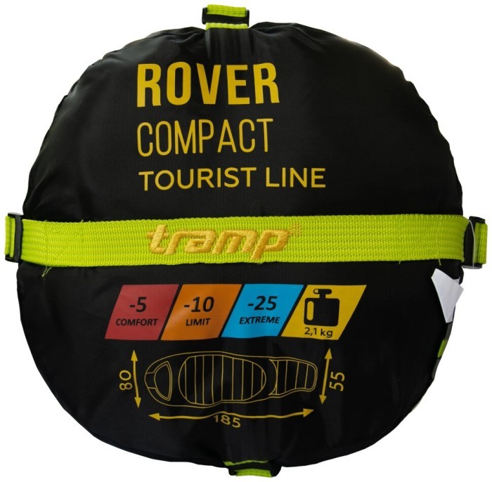 Спальний мішок Tramp Rover Compact кокон лівий olive/grey 185/80-55 UTRS-052С, укр, укр