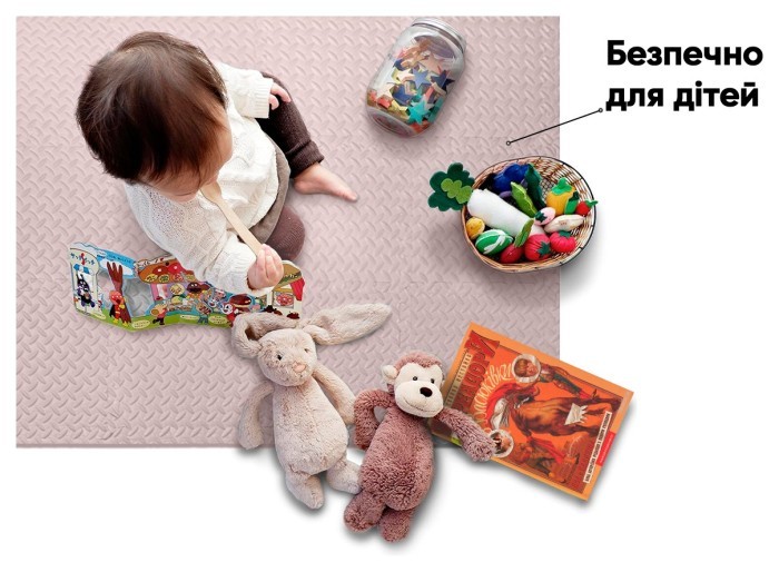 Татамі мат EasyFit SwallowTail 4 шт (60х60х1 см) пазл хвіст ластівки бежевий, укр, укр