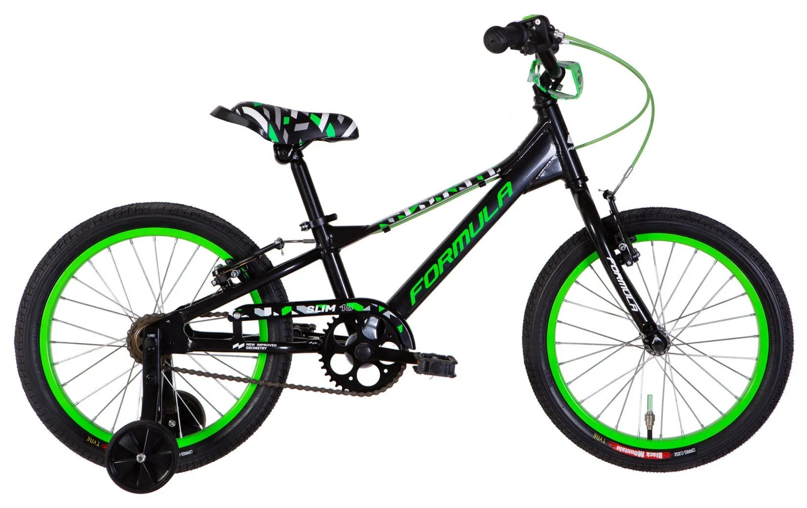 Велосипед AL 18" Formula Kid SLIM BH рама-9" чорний з зеленим 2026 (OPS-FRK-18-186)