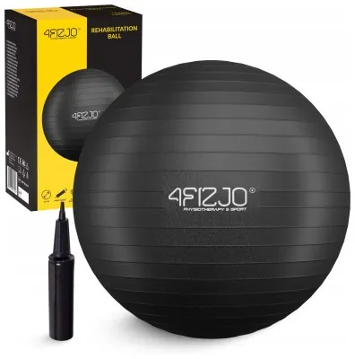 М'яч для фітнесу (фітбол) 4FIZJO 65 см Anti-Burst Black (P-5907739316349)
