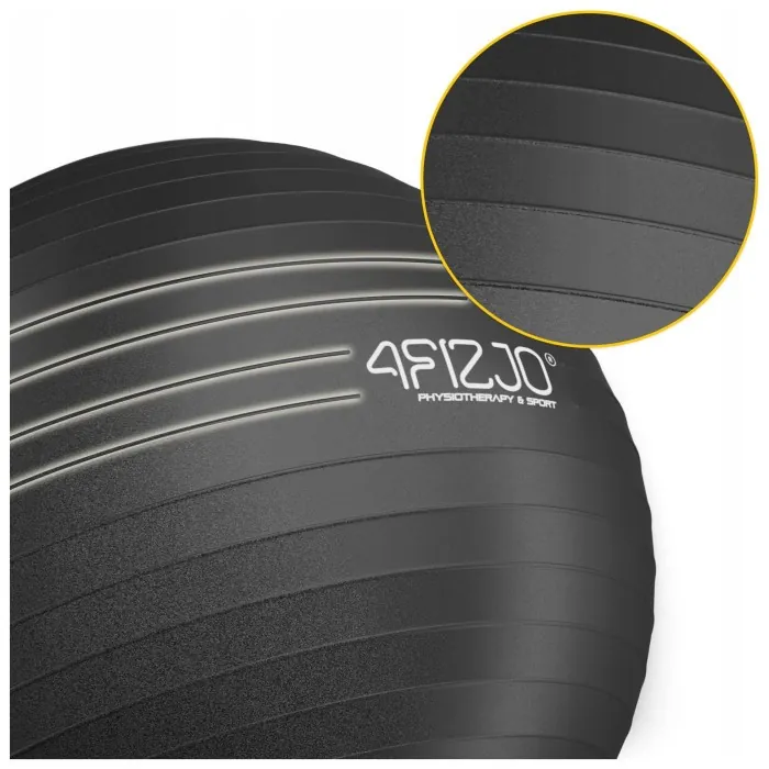 М'яч для фітнесу (фітбол) 4FIZJO 65 см Anti-Burst Black (P-5907739316349)