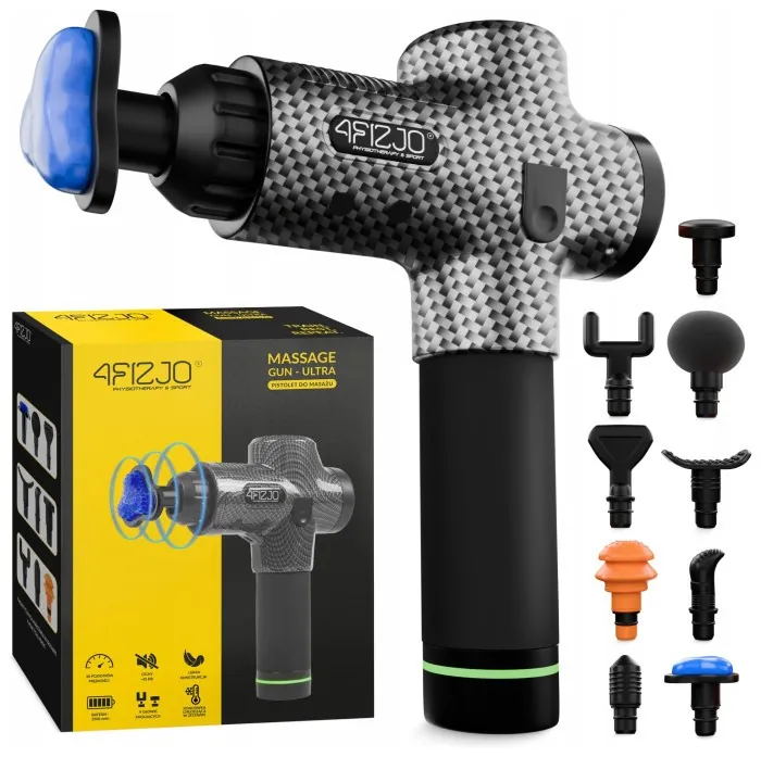 Ручной перкуссионный массажер 4FIZJO Massage Gun Ultra Cool Edition 100 Вт массажный пистолет (P-5905973401470)