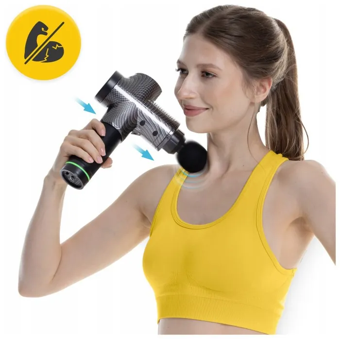 Ручной перкуссионный массажер 4FIZJO Massage Gun Ultra Cool Edition 100 Вт массажный пистолет (P-5905973401470)
