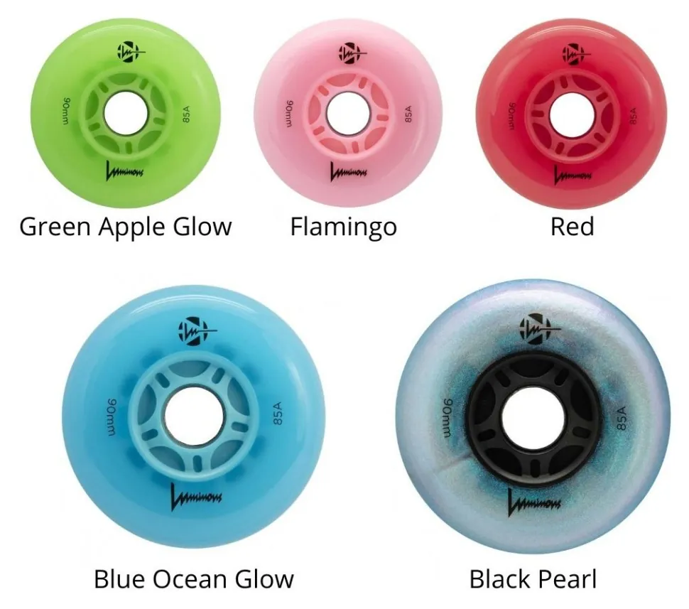 Швидкісні колеса що світяться FRSkates Luminous 90mm 6-pack (Black Pearl)