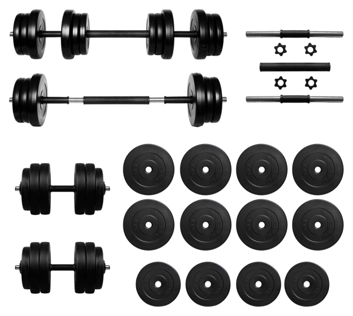 Гантелі з функцією штанги 2в1 на 52 кг RN-Sport, укр, укр