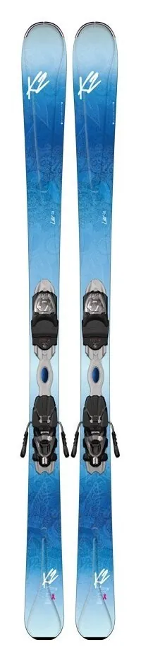 Лижі гірські комплект K2 LUV 75+ERP 10 TL 142см Blue/white (10A0404.122.1+10A1009.122.1) (156 см синій, білий)