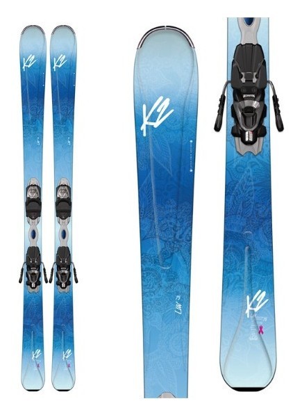 Лижі гірські комплект K2 LUV 75+ERP 10 TL 142см Blue/white (10A0404.122.1+10A1009.122.1)
