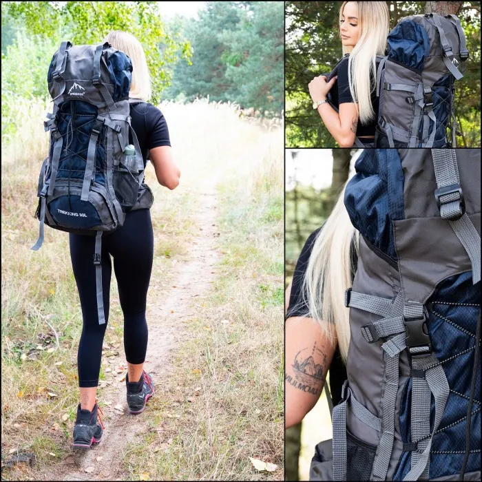 Туристический рюкзак Springos 90 л CS0130 Navy Blue/Grey