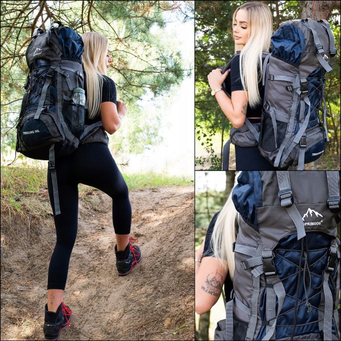 Туристический рюкзак Springos 90 л CS0130 Navy Blue/Grey