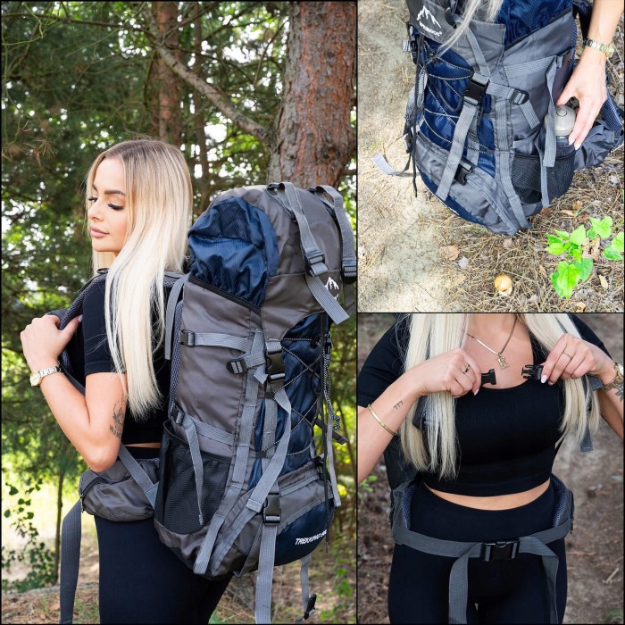 Туристический рюкзак Springos 90 л CS0130 Navy Blue/Grey