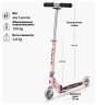 Самокат MICRO серії "Sprite LED" - НЕОНОВА ТРОЯНДА (складаний, до 100 kg, двоколісний, світло), укр Фото - 5