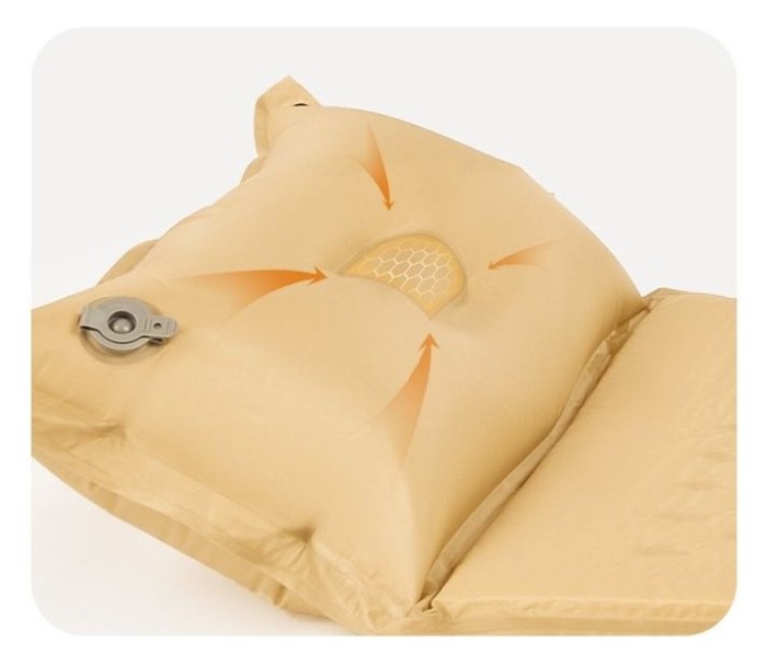 Матрац туристичний із подушкою, самонадувний двомісний Naturehike CNH22DZ013,196x132x3 см, жовтий