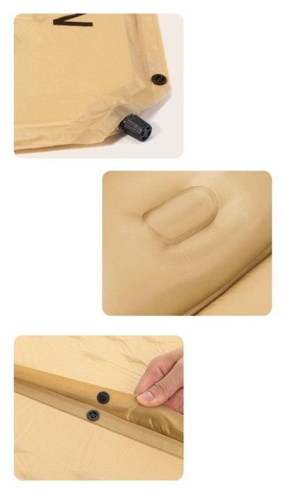 Матрац туристичний із подушкою, самонадувний двомісний Naturehike CNH22DZ013,196x132x3 см, жовтий, укр, укр