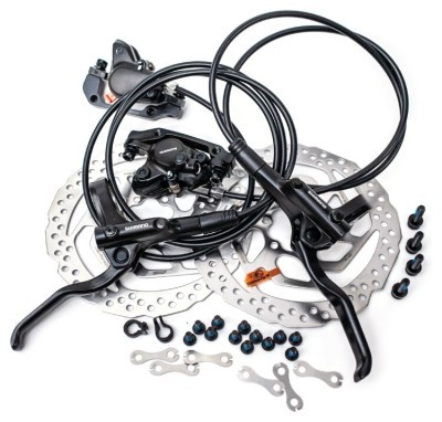 Тормоза диск. гидравл. SHIMANO BR-MT200 пер.850/зад.1450мм комплект с роторами 160мм