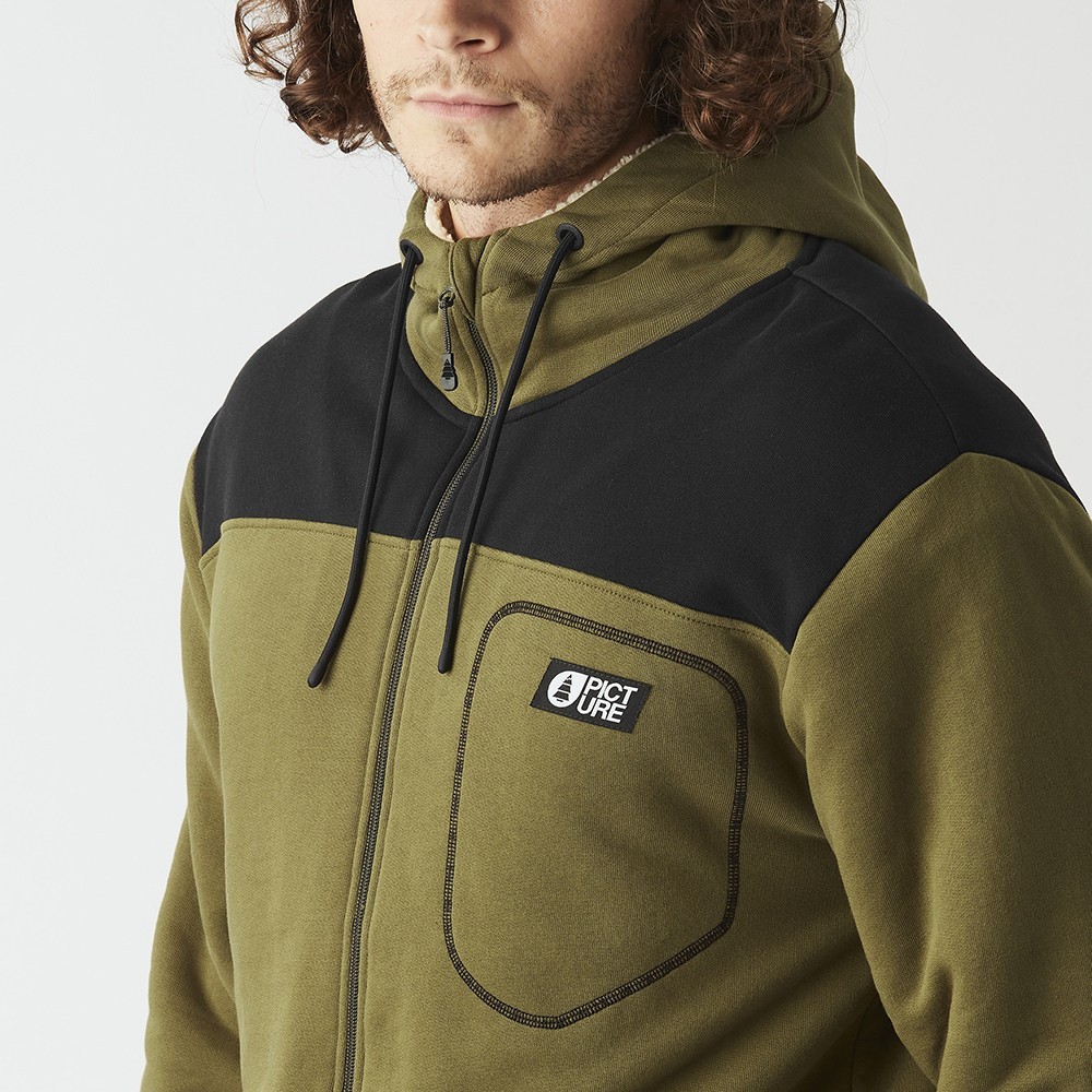 Picture Organic женская толстовка Basement Plush Zip tobacco L