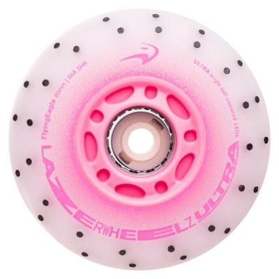 Светящиеся колеса для роликов Flying Eagle Lazerwheelz Ultra+Sparks 88A 4 шт розовые 80 мм