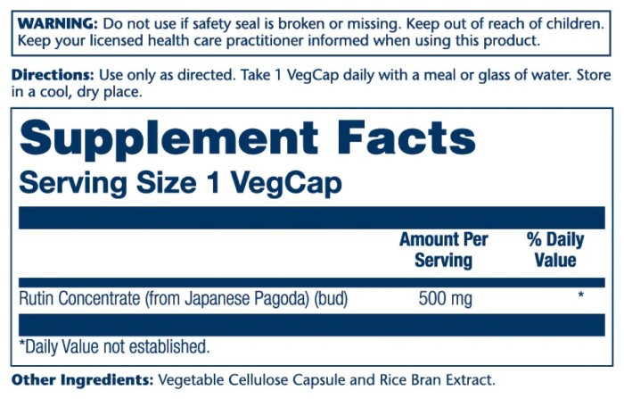Rutin 500mg - 90 vcaps