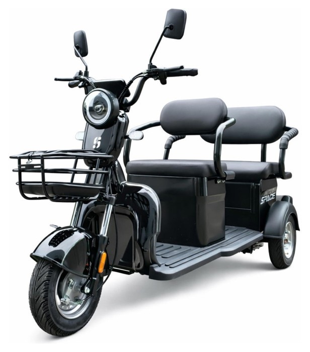 Електроскутер триколісний SPACE SHUTTLE XL 72B 1000Вт 20А*г барабан/барабан свинцево-кислотний чорний 2026, укр, укр