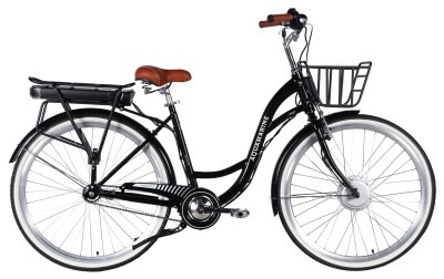 Велосипед уцененный с электроприводом 28" ST Dorozhnik eAQUAMARINE BH рама-19" 36B 13А*г 500Вт черный с корзиной 2026