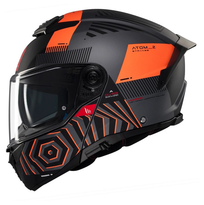 Мотошолом MT ATOM 2 SV STRANGE C4 Matt Orange