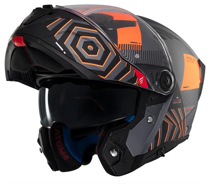 Мотошолом MT ATOM 2 SV STRANGE C4 Matt Orange