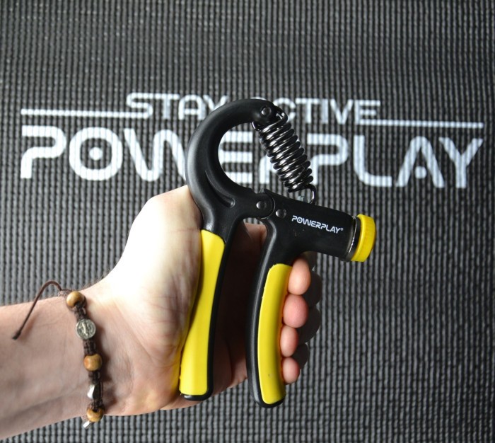 Эспандер кистевой PowerPlay PP-4323 с регулируемой нагрузкой 10-40 кг. Strength Grip Черно-желтый