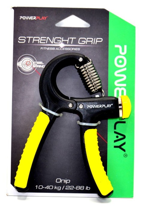Эспандер кистевой PowerPlay PP-4323 с регулируемой нагрузкой 10-40 кг. Strength Grip Черно-желтый