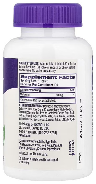 Melatonin 10mg - 100 tabs