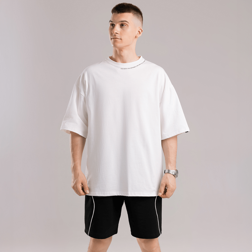 Молочная футболка. Футболка мужская оверсайз. Базовая футболка Pobedov Onyx