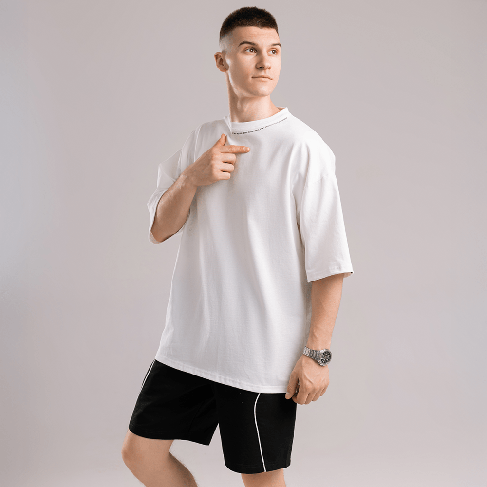Молочная футболка. Футболка мужская оверсайз. Базовая футболка Pobedov Onyx