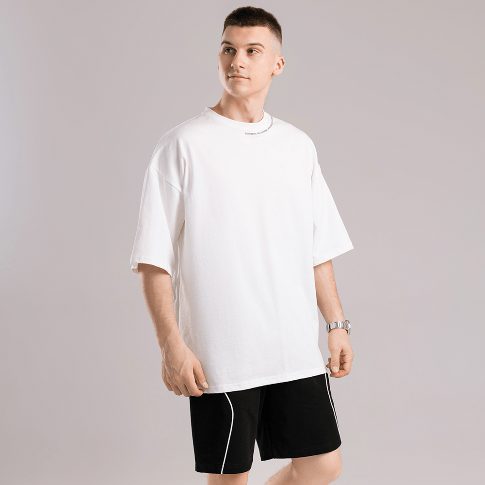 Молочная футболка. Футболка мужская оверсайз. Базовая футболка Pobedov Onyx