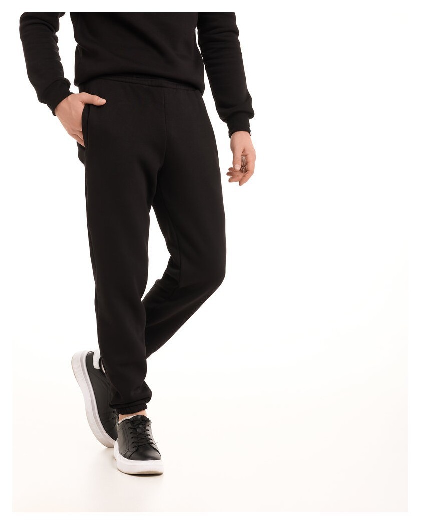 Мужские брюки джогеры с карманами черные Pobedov 007 ЗИМА