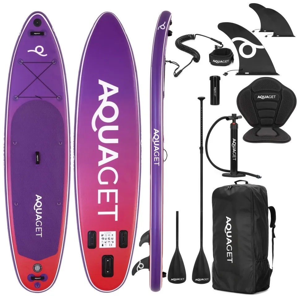 Надувна SUP дошка Aquaget 350 см з веслом AQ0043 Violet/Red (LFAQ0043)