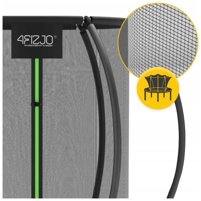 Батут с внутренней сеткой 4FIZJO PRO 6FT 183 см Black/Green (P-5907739319234)