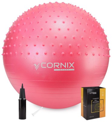М'яч для фітнесу (фітбол) Cornix 55 см напівмасажний Anti-Burst XR-0461 Pink