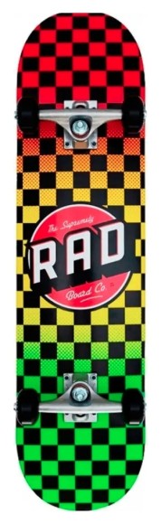 Скейтборд RAD Checkers 7,5" Rasta Fade, укр