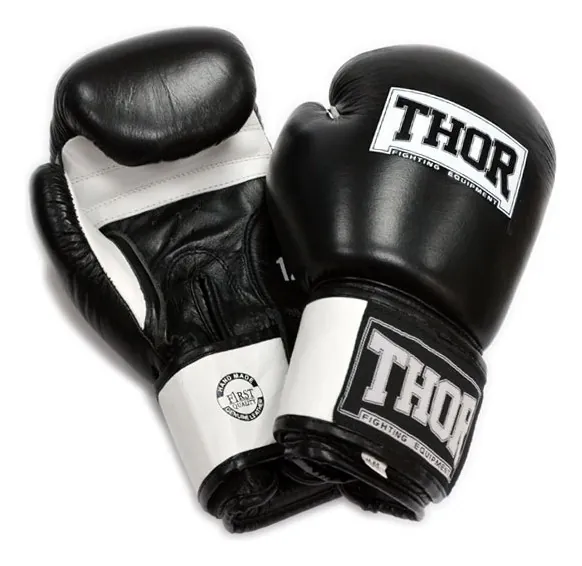 Перчатки боксерские THOR SPARRING 10oz / кожа / черно-белые
