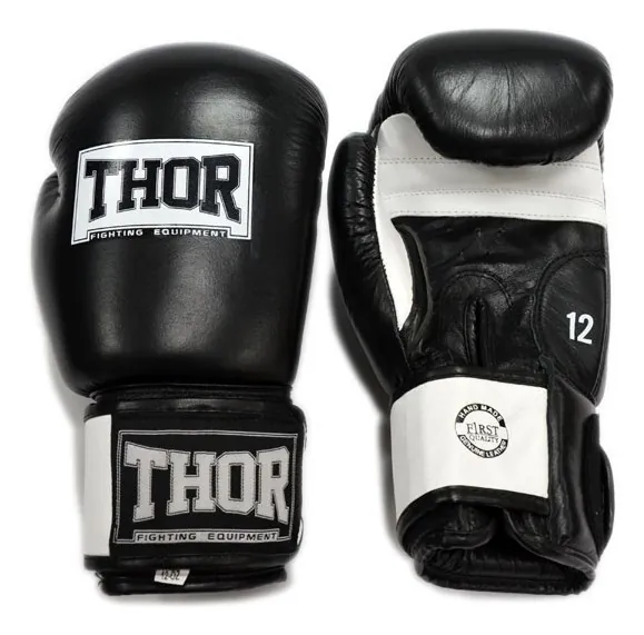 Перчатки боксерские THOR SPARRING 10oz / кожа / черно-белые