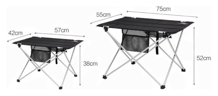 Стіл розкладний Mobi Garden Cloth table XL 75х55х52 см NX20665013 black