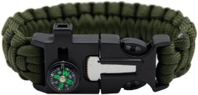 Браслет для виживання Tramp кресало/кремінь, 2м паракорда green UTRA-237