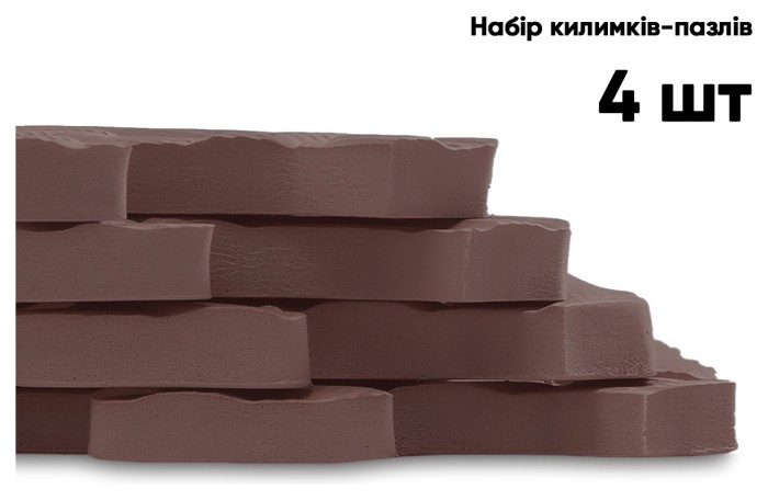 Татами мат EasyFit SwallowTail 4 шт (60х60х1 см) пазл хвост ласточки коричневый