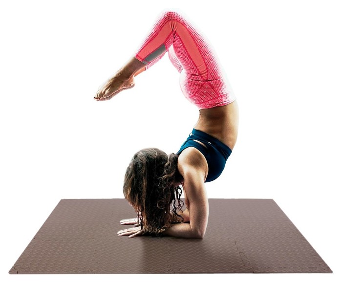 Татами мат EasyFit SwallowTail 4 шт (60х60х1 см) пазл хвост ласточки коричневый