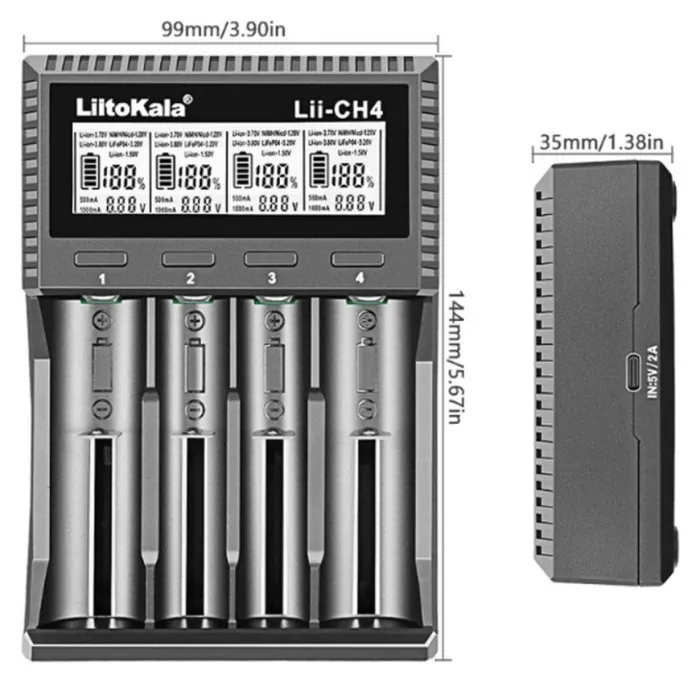 Універсальний зарядний пристрій LiitoKala Lii-CH4 5V 2A на 4 канали