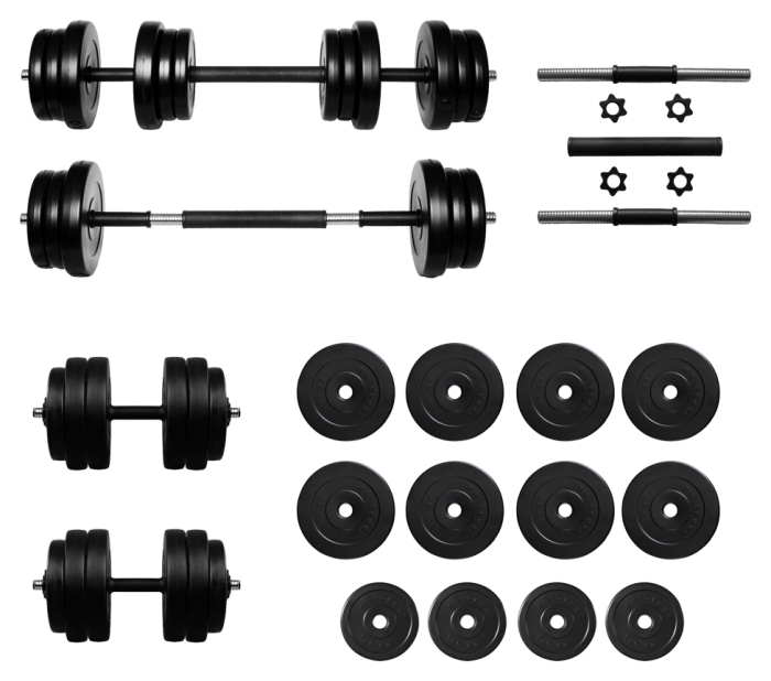 Гантелі з функцією штанги 2в1 на 26 кг RN-Sport, укр, укр