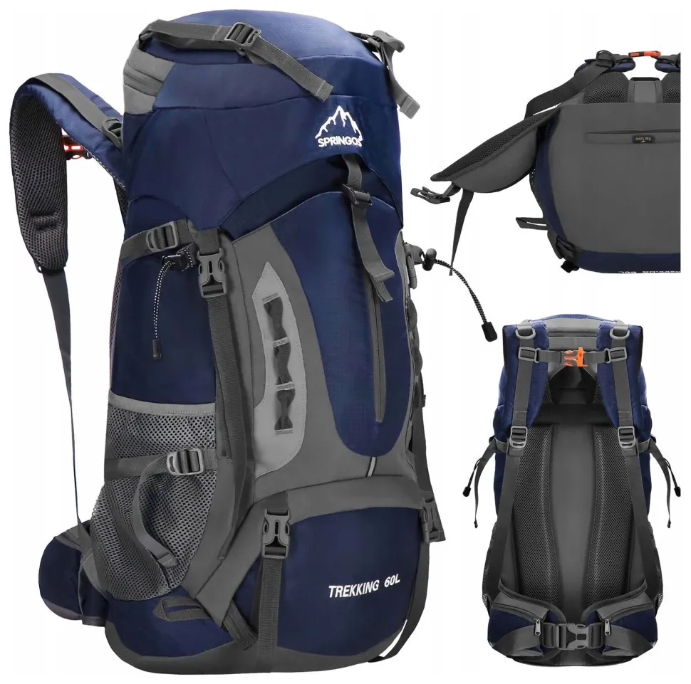Рюкзак туристичний Springos 60 л CS0129 Navy Blue/Grey (LFCS0129)